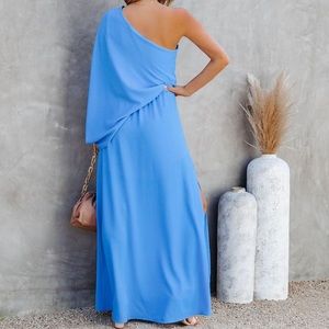 VICI  - ONE SHOULDER MAXI DRESS - CLEAN BLUE *** NEVER WORN ***